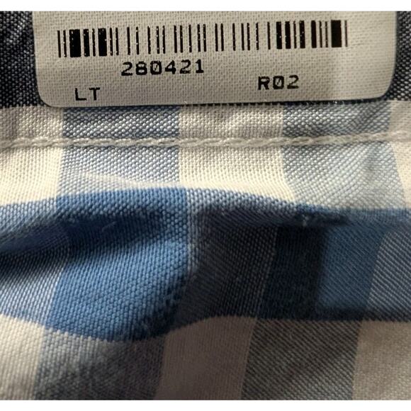 Lacoste Mens Checked Regular Fit Button Down Shirt Size 46 XL Cotton Blue White - Picture 7 of 7
